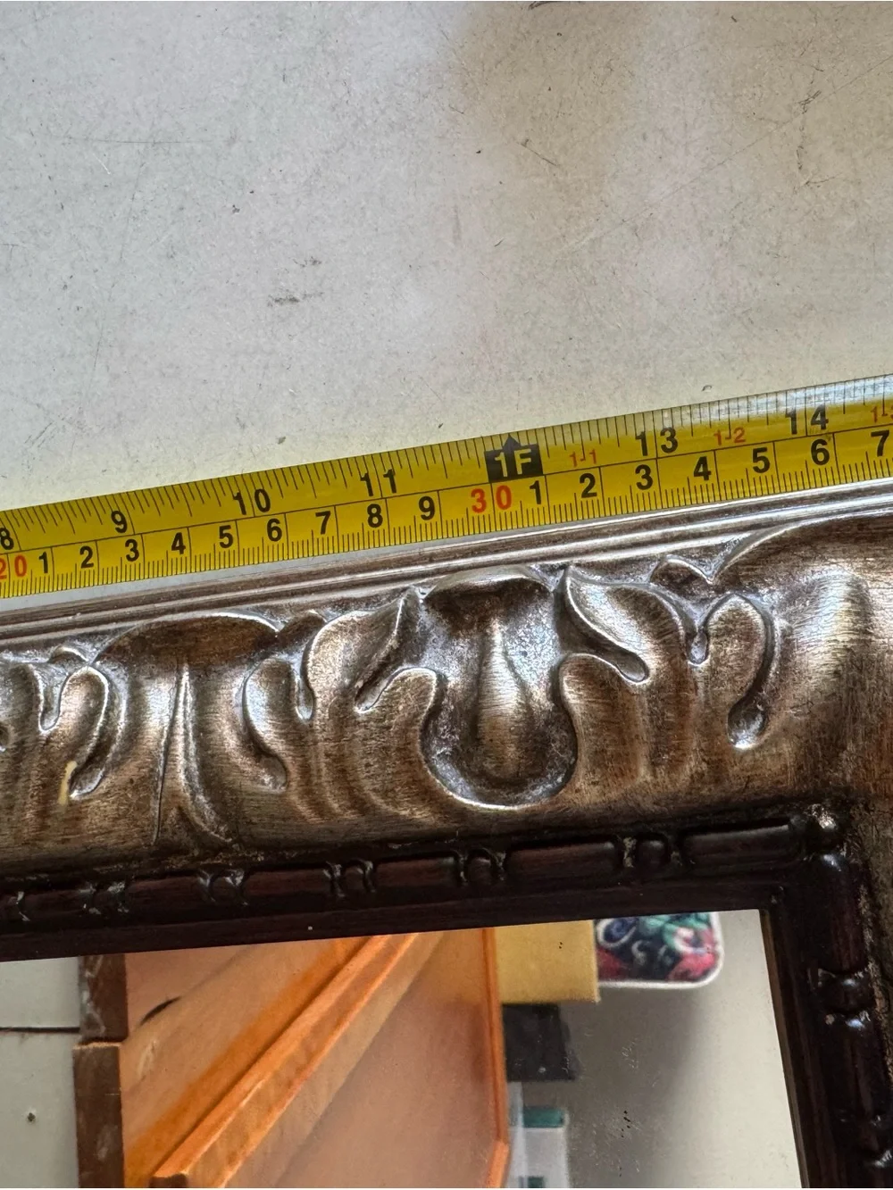 1998 Vintage Bombay Company Ornate Molded Dark Brown Decorative Wall Mirror